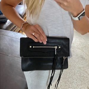 Rebecca Minkoff black leather clutch